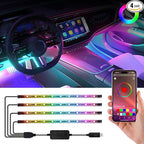 Car Led Lights Interior,Car Ambient Lighting,Inside Lights for Car,APP Control 16 Million Colors Music Sync,DIY Mode Multicolor Led Lights for Car Interior,Trucks,SUVs,12V USB Power