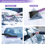 2 Pack 27" Snow Brush and Ice Scraper for Car Windshield - Purple | Soft Non-Scratch Bristles, Non-Slip Foam Grip, Detachable Design, Car Snow Removal Tool for Windshields & Windows