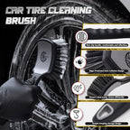Wheel & Tire Brush Set, 2 Pack Car Wheel Brush & Tire Cleaner Brushes, Soft Bristle Rim Brush and Stiff Tire Scrub Brush, Scratch-Free Wheel Cleaning Kit for Car Detailing, Trucks, SUVs