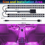 72 LED Lights for Car, 5V LED Strip Lights with USB Adapter, App & Remote Control Music Sync Color Change, Interior Car Lights for Car Decor, Car Accessories for Women Men