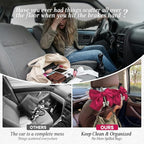 2PCS Satin Bow Pearl Car Seat Headrest Hooks – Car Bag Holder & Vehicle Hanger for Purses – Cute Coquette Aesthetic Interior Decoration – Cute Auto Organizer Accessories Universal (Berry Fuchsia)