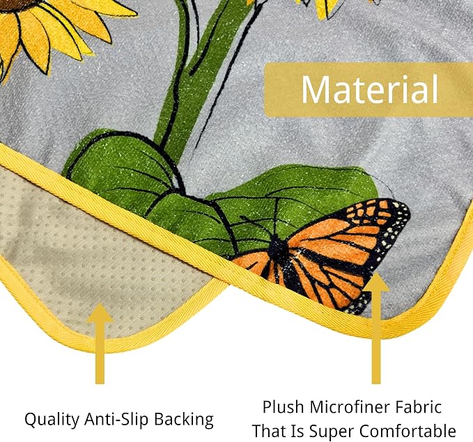 Waterproof Car Seat Cover for Front Seats, Protector for Cars SUVs Trucks, Sweat Towel Seat Covers Bucket for Gym,Workout,Beach,Hiking,Running and Swimming (Sun Flower, 2PCS)