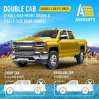 Extra Durable Window Deflectors Tape-On Window Visors Rain Guards Fit for Chevrolet (Chevy) Silverado 1500 2014-2018 Double Cab, Sun Visors, Wind Vent for Shades, Exterior Car Accessories- 4pcs.AG0019