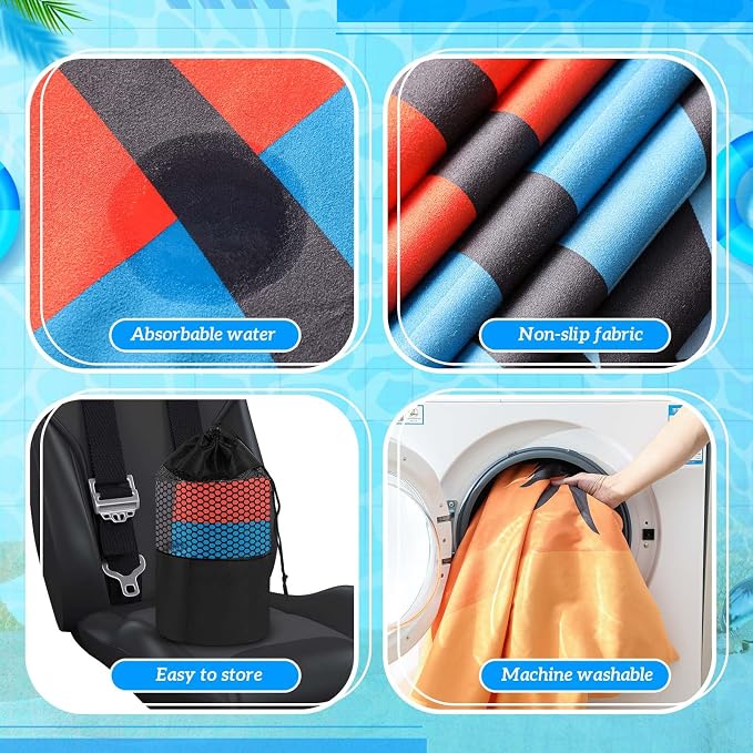 Car Seat Towel Covers with Storage Bag, 63 x 32 Inch Universal Non Slip Waterproof Sweat Protector for Car Truck, Gym Swimming Running, Machine Washable(1 Pack,Beach Palm Trees)