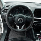 Getaway Car Leather Steering Wheel Cover - 15-inch Universal Microfiber- Soft & Breathable & Silicone Anti Slip Auto Steering Wheel Wrap for Women