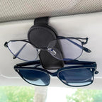 KIWEN Sunglasses Holder for Car Visor, Magnetic Leather Sunglass Eyeglass Hanger Clip for Car Sun Visor Accessories (1, Red)