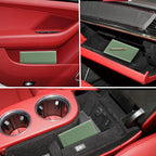 Car Registration and Insurance Card Holder, Vehicle License Document Glove Box Compartment Organizer, Interior Car Accessories for Women Men (Carbon Green)
