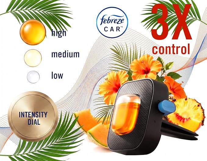 Odor Clear Car Vent Air Freshener Clip, Hawaiian Aloha 0.06 Fl.Oz - 8 Pack