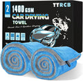 2 Pack Car Drying Towels (48" x 24"), Extra Large Microfiber Towels for Cars, 1400 GSM Ultra-Absorbent, Streak Free, Double Twisted-Loop Drying Towels Car Detailing for SUV, RV, Trucks