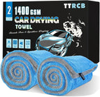 2 Pack Car Drying Towels (48" x 24"), Extra Large Microfiber Towels for Cars, 1400 GSM Ultra-Absorbent, Streak Free, Double Twisted-Loop Drying Towels Car Detailing for SUV, RV, Trucks