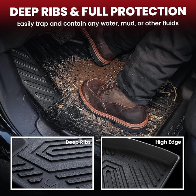 Floor Mats & Backrest Mats & Cargo Mat for Hyundai Palisade 7/8 Seats 2026 (Only Fit Hybrid, Not Fit Gas), All Weather TPE Custom Fit Floor Liners Full Set Car Mats Accessories, Black