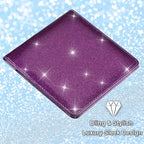 Car Registration and Insurance Holder, Vehicle Glove Box Car Organizer Men Women Wallet Accessories Case for Cards, Essential Document, Driver License, Bling Purple
