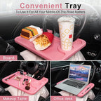 Car Steering Wheel Desk, Travel Car Accessories, Car Stand Trays for Eating, Multipurpose Car Steering Wheel Desk Tray Table(Pink)