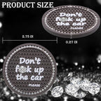 2PCS Bling Crystal Rhinestone Cup Holder Coaster – 2.75 Inch Anti-Slip Auto Insert Cup Coaster – Sparkling Interior Decor Accessories for Cars & Vehicles (Gray & White)