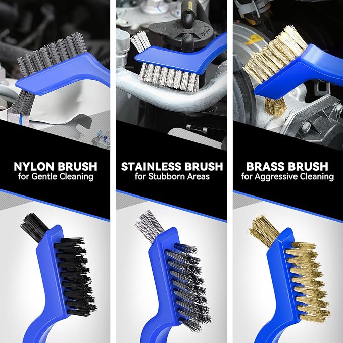 Car Detailing Kit, 19PCS Car Detailing Brush Set for Interior Exterior Wheels, Professional Car Care Cleaning Wash Kit with Duster for Air Vent, Car Accessories (Blue)