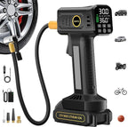 21V Cordless Portable Tire Inflator – Fast Inflation, 160PSI Air Compressor, Rechargeable Battery & 12V Car Adapter, Digital Pressure Gauge, Air Pump for Car, SUV, Motorcycle, Bike, Ball