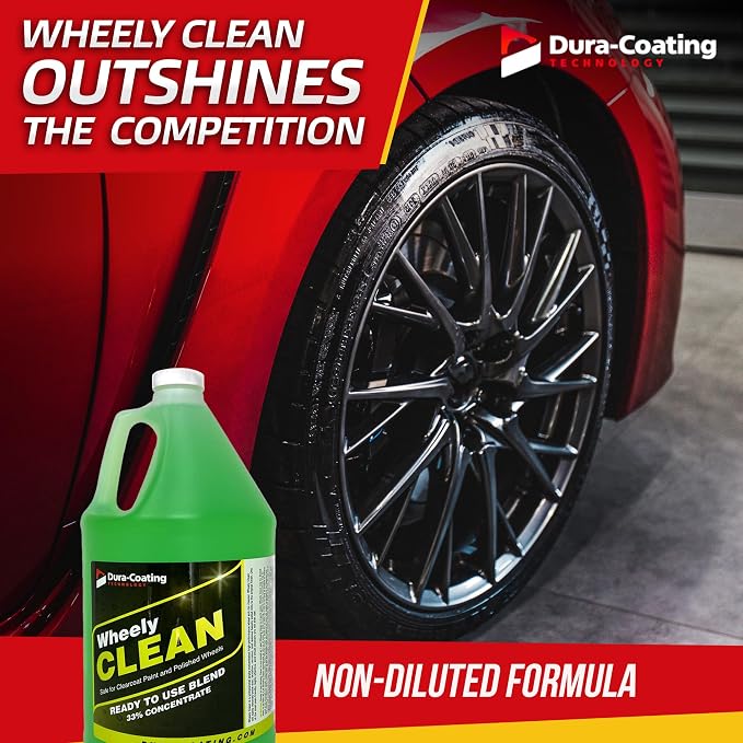 Wheely Clean - Professional Wheel Cleaner | Highly Effective for Chrome, Aluminum, and Clear-Coated Wheels | 1 Gallon Ready-to-Use Wheel and Rim Cleaner Solution, Made in USA