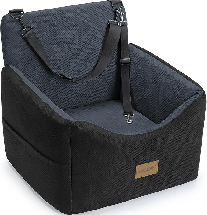 Dog Car Seats for Small Medium Dogs Under 35lbs, Dog Booster Seat with Detachable Washable Cover and Cushion, Memory Foam Pet Car Seat with Safety Belt and Storage Pockets (DG)