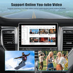 10.1 inch Single Din Car Stereo with Wireless Carplay 10 inch Touchscreen Radio Support FM Radio/YouTube Video/Car Play/Android Auto/Bluetooth/SWC + Backup Camera + Mic