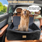 Dog Car Seat for Large Medium Sized Dogs Under 55 lbs, Dog Booster Seat for 2 Small Dogs with Detachable Washable Cover and Cushion, Memory Foam Pet Car Seat with 2 Safety Belts and Storage Pockets
