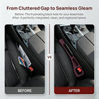 Car Seat Gap Filler Organizer, Car Organizer Front Seat 2-in-1 Storage No-Drop for Storing Phones, Keys, Fits Most Cars, Trucks, SUV (2Pcs, Red)