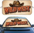 Western Cowboy Car Windshield Sunshades Wild West Sheriff Hat Vintage Front Window Sun Shade Blocks UV Rays Sun Visor Protector for Car Sedan Truck SUV Accessories 59" L x 31.5" W