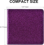 Car Registration and Insurance Holder, Vehicle Glove Box Car Organizer Men Women Wallet Accessories Case for Cards, Essential Document, Driver License, Bling Purple