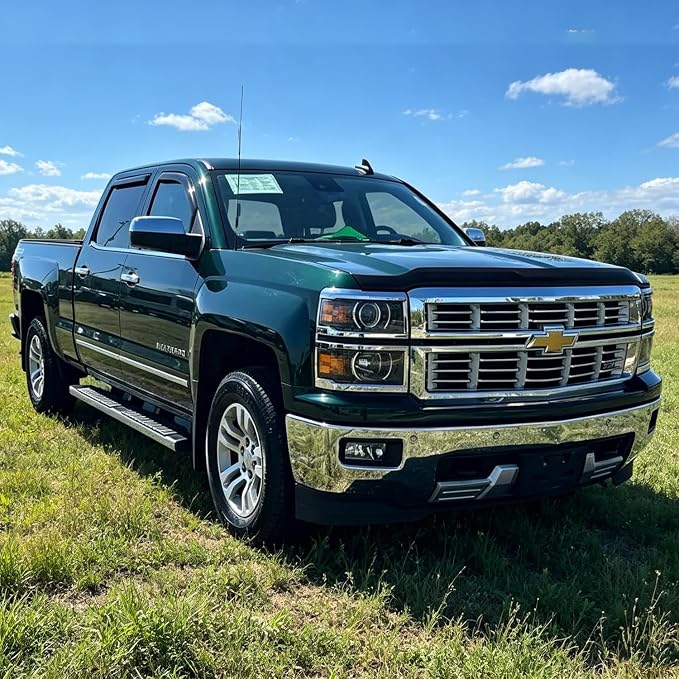 Window Visors for Silverado & Sierra 1500 2500HD 3500HD Crew Cab 14-18 | In-Channel Rain Guards, Vent Deflectors, Sun Shade, Dark Smoke