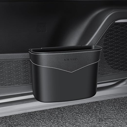 Car Trash Can Mini Trash Bin Garbage Organizer with Plastic Trash Bag Automotive Small Garbage Bin for Home Office Auto Vehicle Car Door Front Back Seat Storage Accessories (clip on trash can)