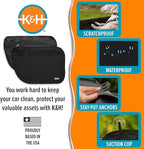 K&H Pet Products Car Door Protector for Dogs, 2 Pack Waterproof Interior Pet Car Door Protector from Dog Scratching, Stay Put Cover Design, Fits Most Vehicles, Washable - 27 x 19in Black