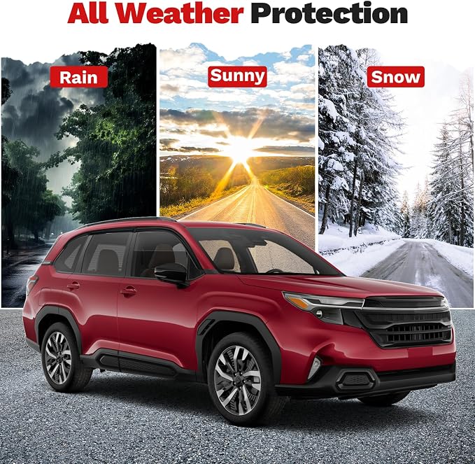 Forester Rain Guards - Window Visors for Subaru Forester 2025 2026, Outside-Mount Tape-On Side Window Wind Deflectors for Forester Accessories, Vent Visors Shades Rainproof 4PCS