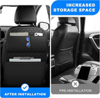 Back Seat Protector 2 Pack Fit for Jeep Grand Cherokee Car Kick Mats for Kids Upgraded Version with Storage Organizer Waterproof Dirt Proof Faux Leather Auto Accessories (Black)