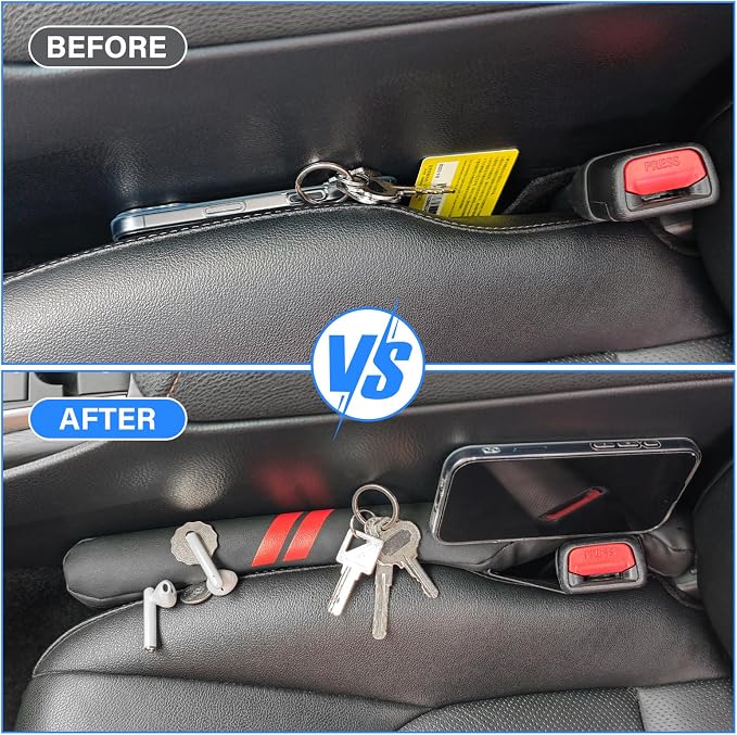 Car Seat Gap Filler for Dodge Accessories Durango Charger Challenger Dart Journey Block The Gap Between Seat and Console Stop Things from Dropping (2PCS, Black)