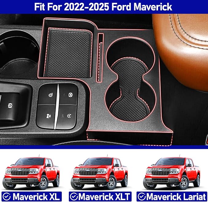 Front Cup Holder for Ford Maverick 2025 2024 2023 2022,Upgraded Dual Drink Holder Storage Organizer for Maverick Interior Accessories,Front Seat Armrest Box Insert Expander Water Bottle Holder