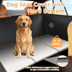 Dog Car Seat Cover for Back Seat Larger,Waterproof PU Leather Hard Bottom Car Seat Cover for Dogs,Non-slip Backseat Dog Cover with Upgraded Door Protection Flap,Dog Hammock for Full Size Truck 55×30in