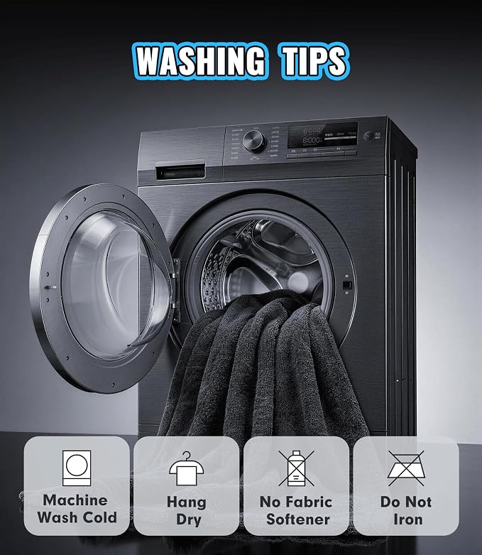 2-Pack Car Drying Towels, Large 36 x 28 Inch, 1300 GSM, Dual-Gray | Twisted Loop Microfiber Towel for Cars - Absorbent Car Dry Towel and Car Wash Towel for Streak-Free, Paint-Safe Car Detailing