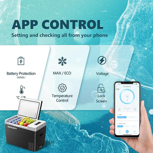 12 Volt Refrigerator, 31QT(29L) Compressor Electric Cooler APP Control, Car Fridge -4℉~68℉, Portable Refrigerator 12/24V DC 100-240V AC, Portable Freezer for Camping, Boat, Travel
