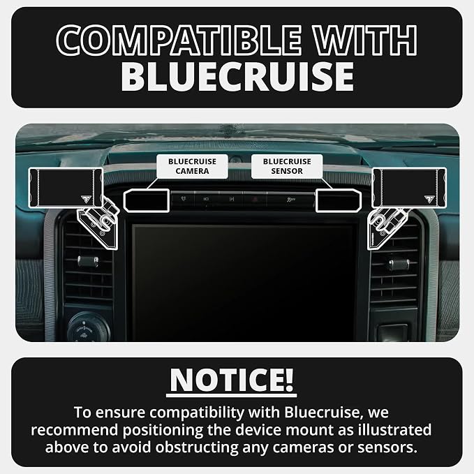 Tackform Link Vent Mount Universal Phone Holder - Compatible with BlueCruise, 2021-2025 Ford F150 & Raptor, 2023-2025 Ford Super Duty | Aluminum | Zero Slip | 3.5" Arm | Yellow
