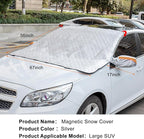 Car Windshield Snow Cover, 4-Layer Protection for Snow, Ice, Frost, Sunlight, Large Magnetic Car Windshield Cover with Side Mirror Protector Fit for Large Cars, SUV, Truck, Van in All Weather