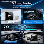 Upgraded Wireless CarPlay Adapter | Broader Compatibility & Reliable Connection, Supports iPhone & Android Phones, Compact Size for Stable CarPlay & Android Auto Linkage