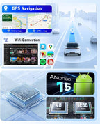 4G+128G Car Radio Stereo for Ford Escape/Mazda Tribute 2007-2012, 9inch HD in-Cell Touch Screen/Android 15/Wireless CarPlay/Android Auto/GPS/WiFi/5.0Bluetooth/FM/SWC/AHD Camera