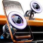 Fits MagSafe Car Mount Car Phone Holder,Strong Magnetic Phone Holder for Car Magsafe, Dashboard Vent iPhone 16 Car Mount Holder Car Accessories for iPhone 16 15 14 13 12 Pro Max,Purple Kits