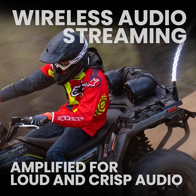 ATV8BRGB ATV UTV Sound System - 8 Inch Speakers, 1.5 Inch Tweeters, Full Range, IPX5 Weatherproof, Bluetooth, Built-in Amplifier, Multi-Color Illumination, Golf Cart Compatible