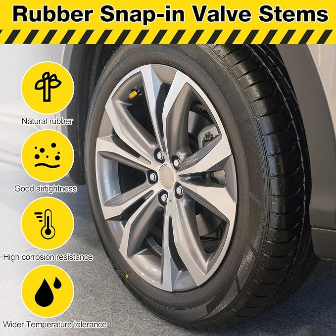 300 Pieces TR413 Valve Stems Tubeless Bulk Rubber Snap-in Valve Stems for 0.453 Inch Rim Holes, Black Standard Length Replacement Tool for Car Tubeless Replacement