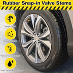 300 Pieces TR413 Valve Stems Tubeless Bulk Rubber Snap-in Valve Stems for 0.453 Inch Rim Holes, Black Standard Length Replacement Tool for Car Tubeless Replacement