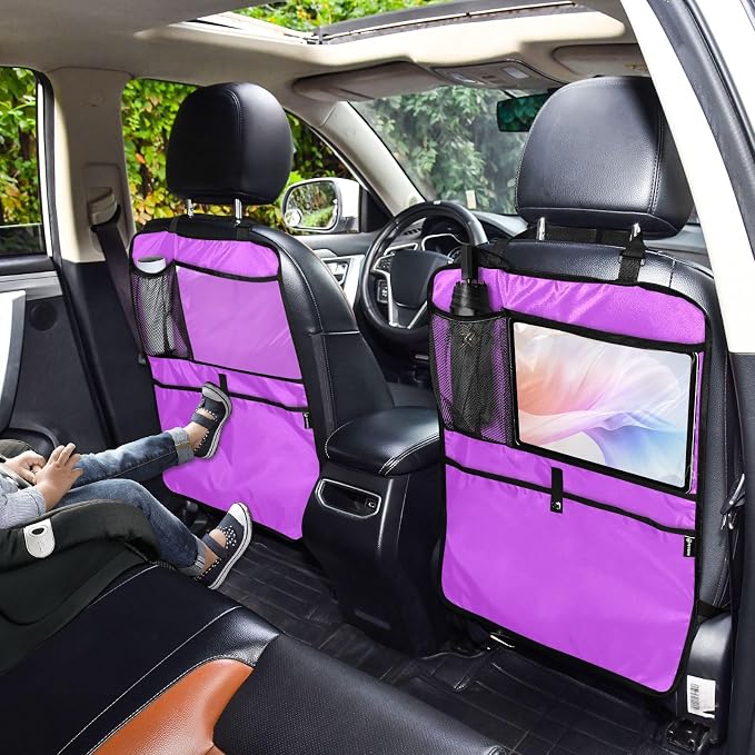 Mallow Seat Back Protector Car Kick Mats with Pockets Protector, 2 Pack Car Seat Back Protectors For Vehicles