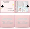 Car Registration and Insurance Card Holder, Vehicle Glove Box Car Organizer, Interior Car Accessories for Documents, Cards, License - 2 Pack