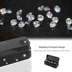 carleef Bling Coin Holder for Car,4 Compartment Car Organizers and Storage with Rhinestones Compatible with Quarter/Nickel/Pennies/Dimes,Universal Coin Organizer for Car Truck SUV (Black)