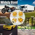 4PCS Crown Bling Tire Stem Valve Caps, Crystal Diamond Car Wheel Tire Valve Caps Universal Copper Core Stem Covers for Cars, SUV, Trucks, Bikes, Motorcycles, Bicycles (Gold)