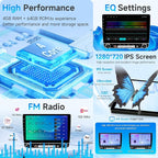 4+64G Car Radio Stereo for Toyota Tacoma 2005-2015 Upgrade with Wireless Carplay Android Auto 10.1'' IPS Touchscreen Buit in Bluetooth GPS Navigation WiFi FM Backup Camera MIC